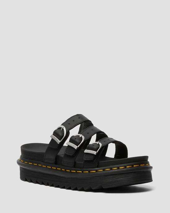 Sandalias Ligeras Dr. Martens Blaire Slide Mujer Negros MX-91072